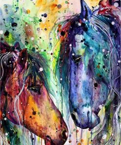 Colourful Horses Paint By Numbers