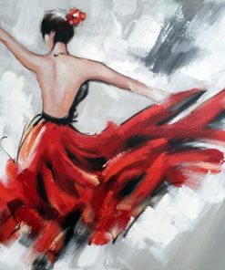 Dancing Girl in Red Paint By Numbers