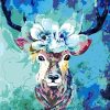 Deer In Blue Paint By Numbers