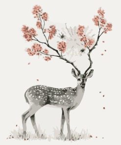 Deer With Flower Antlers Paint By Numbers