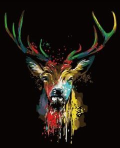 Deer in Dark Paint By Numbers