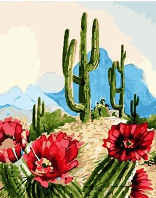 Desert Cactus Paint By Numbers