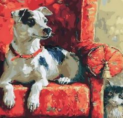 Dog On The Couch Paint By Numbers