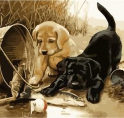 Dogs Fishing Paint By Numbers