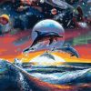 Dolphin in Space Paint By Numbers