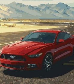 Elegant Red Ford Mustang Paint By Numbers