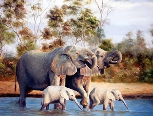 Elephant Family Paint By Numbers