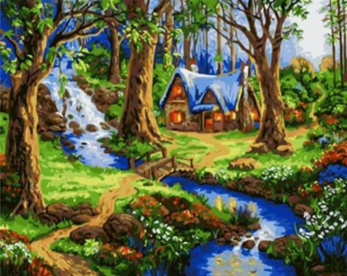 Fantasy House Forest Paint By Numbers