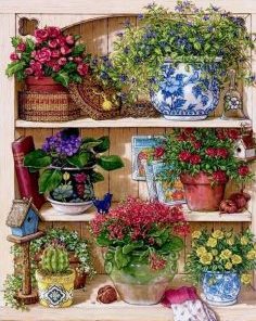Floral Cupboard Flowers Paint By Numbers