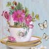 Flowers In Tea Cup Paint By Numbers