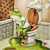 Frog Plays Golf at Toilet Paint By Numbers