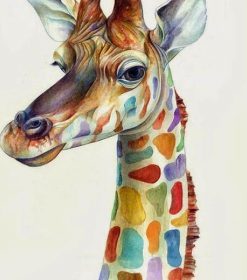 Funny Colorful Giraffe Paint By Numbers