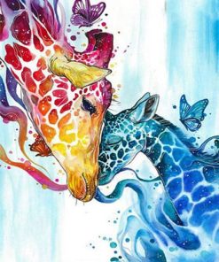Giraffe And Her Baby Paint By Numbers