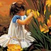 Girl In Garden Flowers Paint By Numbers