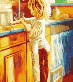 Girls in The Kitchen Paint By Numbers
