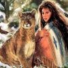 Indian Woman with Wolf Paint By Numbers