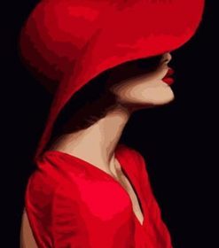 Lady in Red Hat Paint By Numbers