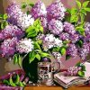 Lavender Flowers in A Vase Paint By Numbers