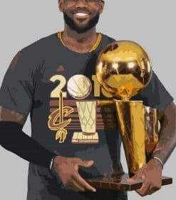 LeBron James with The Finals Trophy Paint By Numbers
