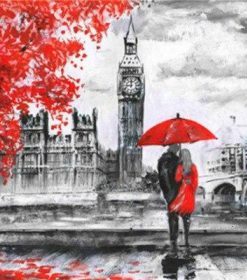 London Lovers in Black and Red Paint By Numbers