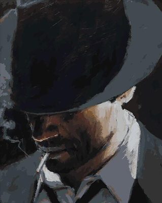 Man With Black Hat Paint By Numbers