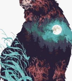 Moon Shadow Brown Bear Paint By Numbers