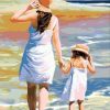 Mother and Daughter on the Beach Paint By Numbers