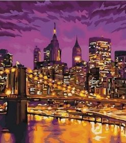 New York Purple Night Paint By Numbers