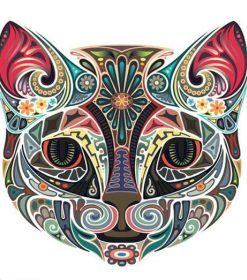 Ornamental Cat Colored Paint By Numbers