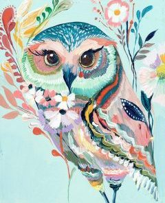 Owl With Flowers Paint By Numbers