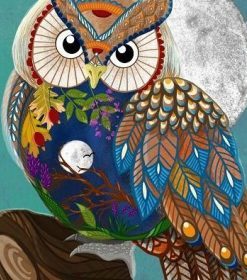 Owl and Full Moon Paint By Numbers