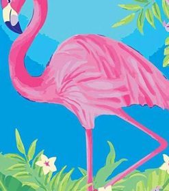 Pink Flamingo Art Paint By Numbers