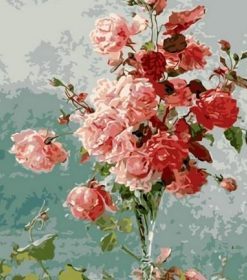 Pink Rose Flowers Paint By Numbers