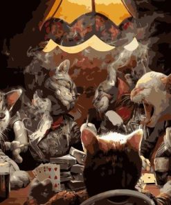 Poker Cats Paint By Numbers