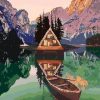 Pragser Wildsee Lake in Night Paint By Numbers