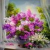 Purple Flowers in Vase Paint By Numbers