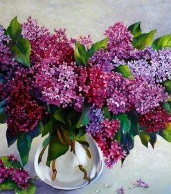 Purple Gorgeous Flowers Paint By Numbers