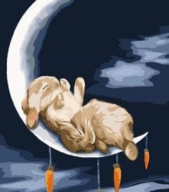 Rabbit at Moon Paint By Numbers