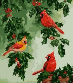 Red Cardinals Bird Paint By Numbers