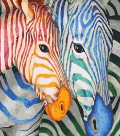 Red and Blue Zebra Paint By Numbers