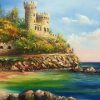 Rocky Castle on a Beach Paint By Numbers