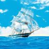 Sailing Ship In Blue Ocean Paint By Numbers