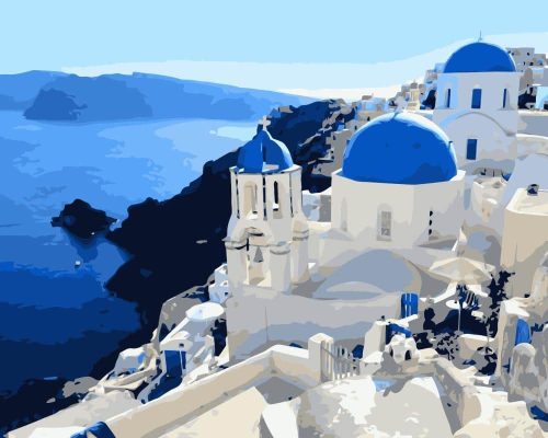 Santorini City in Greece Paint By Numbers