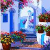 Santorini Flower Path Paint By Numbers