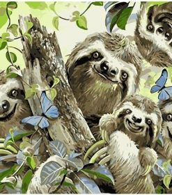 Sloth Selfie Paint By Numbers