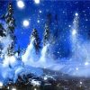 Snowy Christmas Night Landscape Paint By Numbers