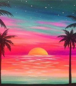 Summer Beach Sunset Paint By Numbers