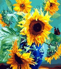 Sunflowers in Vase Art Paint By Numbers