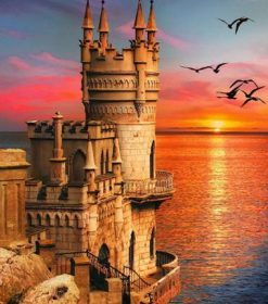 Swallow's Nest Castle at Sunset Paint By Numbers