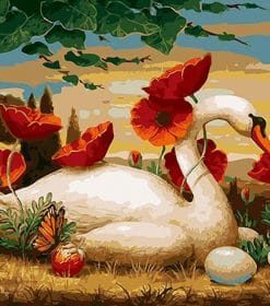 Swan Vase Paint By Numbers